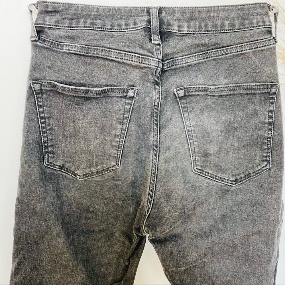TOPSHOP Moto Washed Black Grey Denim Distressed Ripped High Rise Skinny Jeans 30 - Picture 5 of 12